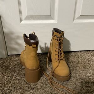Women’s Light Brown Combat Boots
